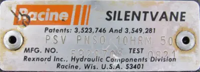 NEW RACINE PSV-PNS0-10HRM-50 HYDRAULIC PUMP PSVPNS010HRM50