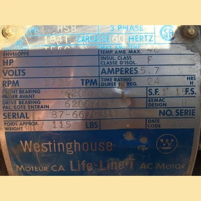Westinghouse 5 hp AC Electric Motor