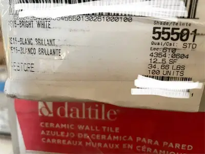 Daltile Restore Bright White Ceramic Wall Tile 4.25 x 4.25 in - 4+ Boxes