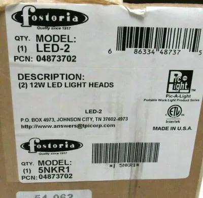 NEW FOSTORIA LED-2 04873702 5NKR1 12W LED LIGHT HEADS