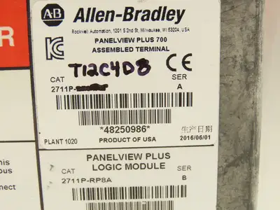 Allen Bradley 2711P-T12C4D8 PanelView Plus 1250 Touch Screen 12" HMI 100-240V