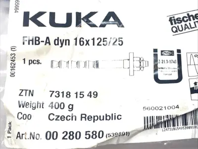 New | in-Stock KUKA FHB-A Dyn 16x125/25 Steel Anchor Kit Bolts Michigan US | Maverick Industrial Sales #1391509