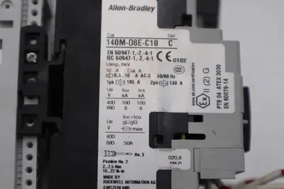 ALLEN BRADLEY 140M-D8E-C10 CIRCUIT BREAKER WITH 100-C30*00 CONTACTOR #4822-A