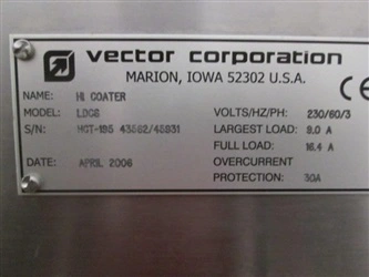 Used VECTOR _UNKNOWN_ Tablet Coating Connecticut US | DMC Industries #1281763
