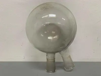 USED SHORT PATH DISTILLATION GLASSWARE W/ TWO 1.5" OPENINGS