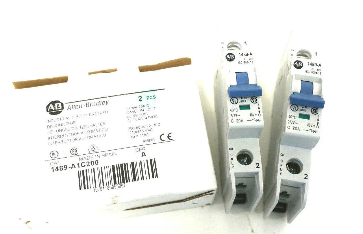 2 NEW ALLEN BRADLEY 1489-A1C200 CIRCUIT BREAKER 1489A1C200