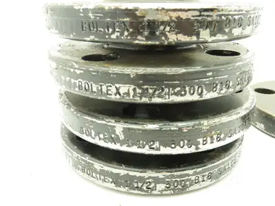 Boltex Class 300 Threaded Flange 1-1/2" NPT 4-Bolt Raised Face  LOT OF 5