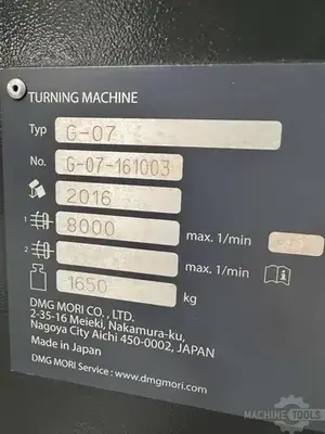 Used 2016 DMG G-07 CNC Lathes Illinois US | Perfection Global, LLC. #1399000
