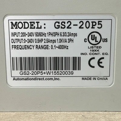 USED Automation Direct GS2-20P5
