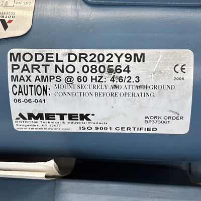 New | in-Stock AMETEK 080564 Blowers Indiana US | J&J Industrial Supply #1481561