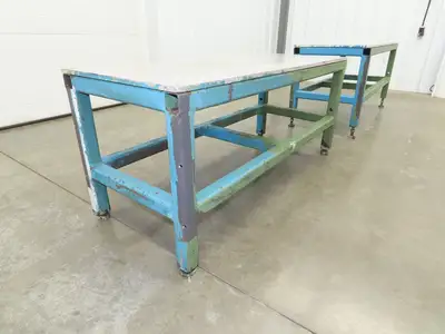 1/2" Aluminum Top Machine Mounting Base Welding Table 50"x20"x 22"H Lot of 2