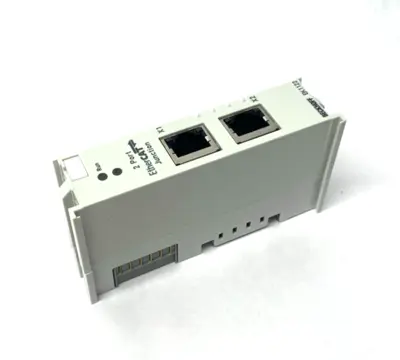 Used Beckhoff EtherCAT 2-Port Junction Terminal, 2x RJ45 Socket Connection PLC Processors Michigan US | Maverick Industrial Sales #1394961