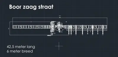 USED VOORTMAN 1250 X 500 MM DRILL SAW LINE