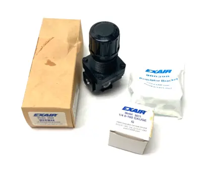 USED EXAIR PRESSURE REGULATOR 1/4" NPT W/ GAUGE & BRACKET