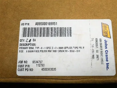 John Crane A895000189051 Primary Ring 9.5" 112793 TYP-8-1 E-3-0069 Type PRIR New