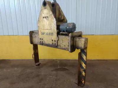 35,000 LBS 17.5 TON X 48" TO 76" X 60" OD BRADLEY CRANE MOTORIZED COIL GRAB: STOCK 13238