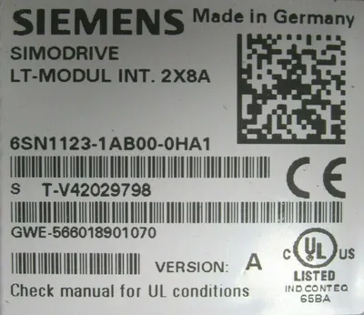 USED SIEMENS 6SN1123-1AB00-0HA1 SIMODRIVE LT-MODULE VER.A 6SN1118-1NH01-0AA1 F