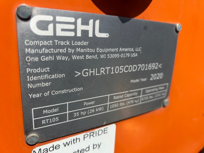 Used 2020 GEHL RT105 Skid Steer Loaders Oklahoma US | OT Truck & Tractor Sales #1383464