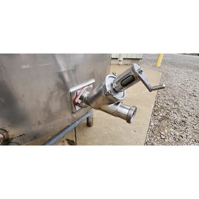 Used Stainless Steel Sanitary Insulated Slant bottom Liquid Tank  - 500 Gallon