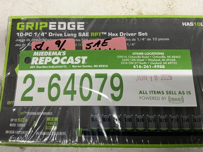 GripEdge Hex Bits - 5/64-9/32m long
