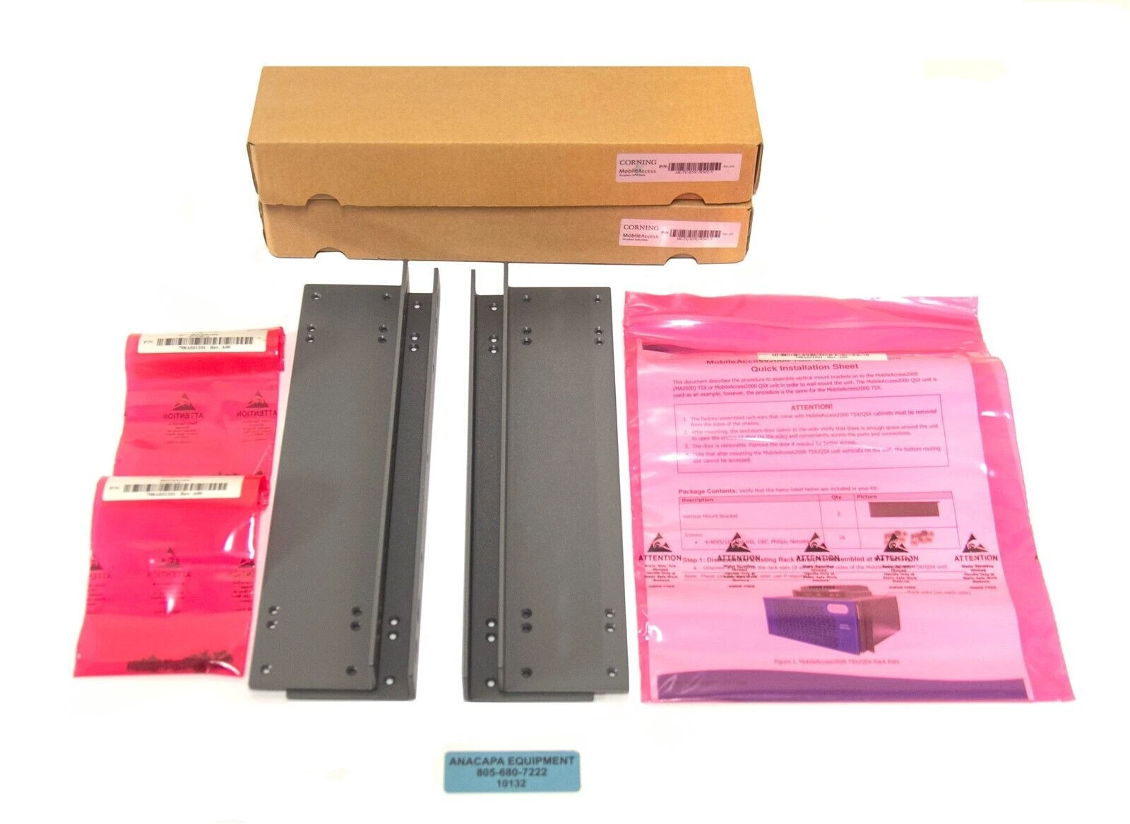 Corning MobileAccess AK-TC-ENC-WMT-V Vertical Mount Bracket LOT OF 2 NEW 10132