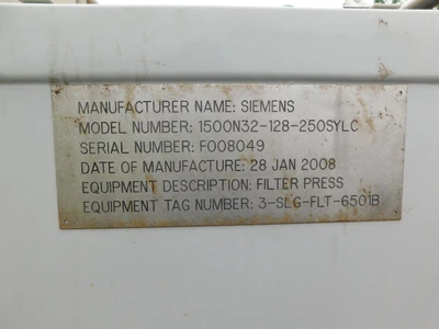 Used Siemens _UNKNOWN_ Filter Presses Ohio US | Equipment Recovery Corp. #1331584