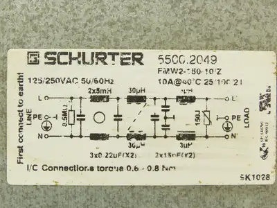 Schurter FMW2-150-10/Z Line Filter 10A 125/250V 1Ph