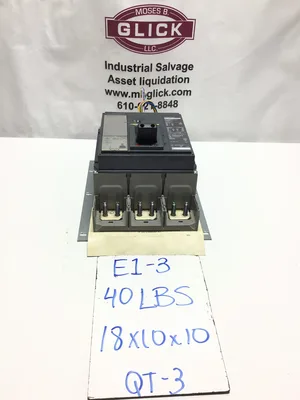 SQUARE D 02-804014-16 PL1200 POWERPACT 1200 A CIRCUIT BREAKER 3P