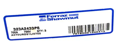 NEW LOT OF 3 MERSEN FERRAZ SHAWMUT 323A2433P6 FUSES 700VAC 700A