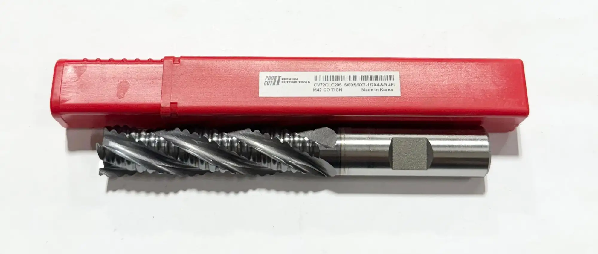 ProCut 5/8" Cobalt Roughing End Mill Long Length 4 Flute TiCN Coated