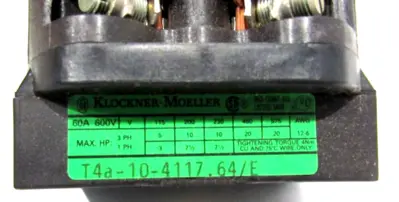 NEW KLOCKNER MOELLER T4A-10-4117.64/E CAM SWITCH T4A10411764E