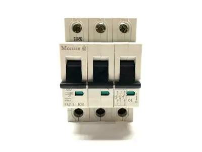 New | in-Stock MOELLER MINIATURE CIRCUIT BREAKER 3 POLE, 25A, 10KA Circuit Breakers | Maverick Industrial Sales #1108207