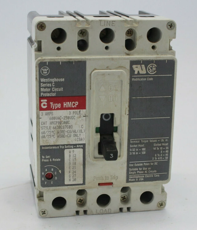 Used Westinghouse HMCP003A0C Circuit Breakers California US | Davliegogo LLC #1705237