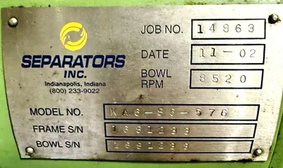 Used _UNKNOWN_ _UNKNOWN_ Disc Stack Centrifuges Florida US | Sanders Equipment #1269906