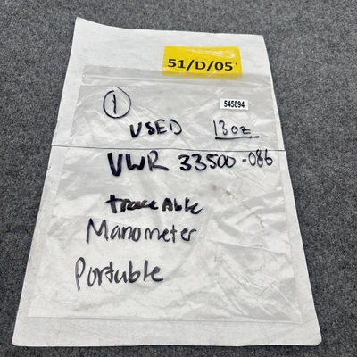 Used VWR 33500-086 Lab Manometers California US | Davliegogo LLC #1705557