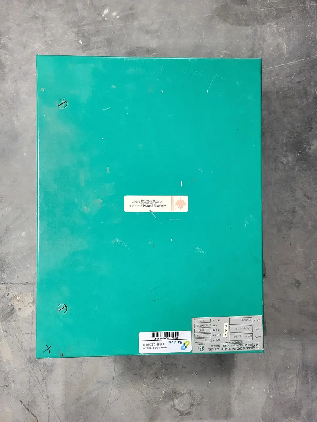 USED SCARBORO PUMP MFG. DP10-0151-DF1