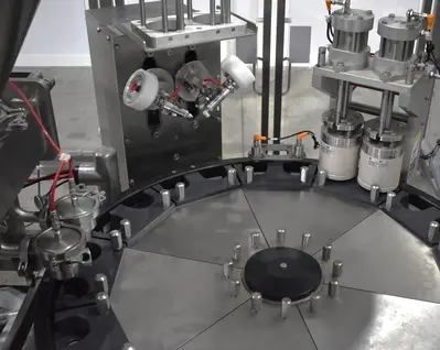 USED 2018 Modern Packaging Inc DR Rotary Filling and Sealer