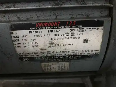Double Reduced 5HP Motor w/ TM DR100A Gear Drive/Speed Reducer 5.1:1 1745RPM 3PH