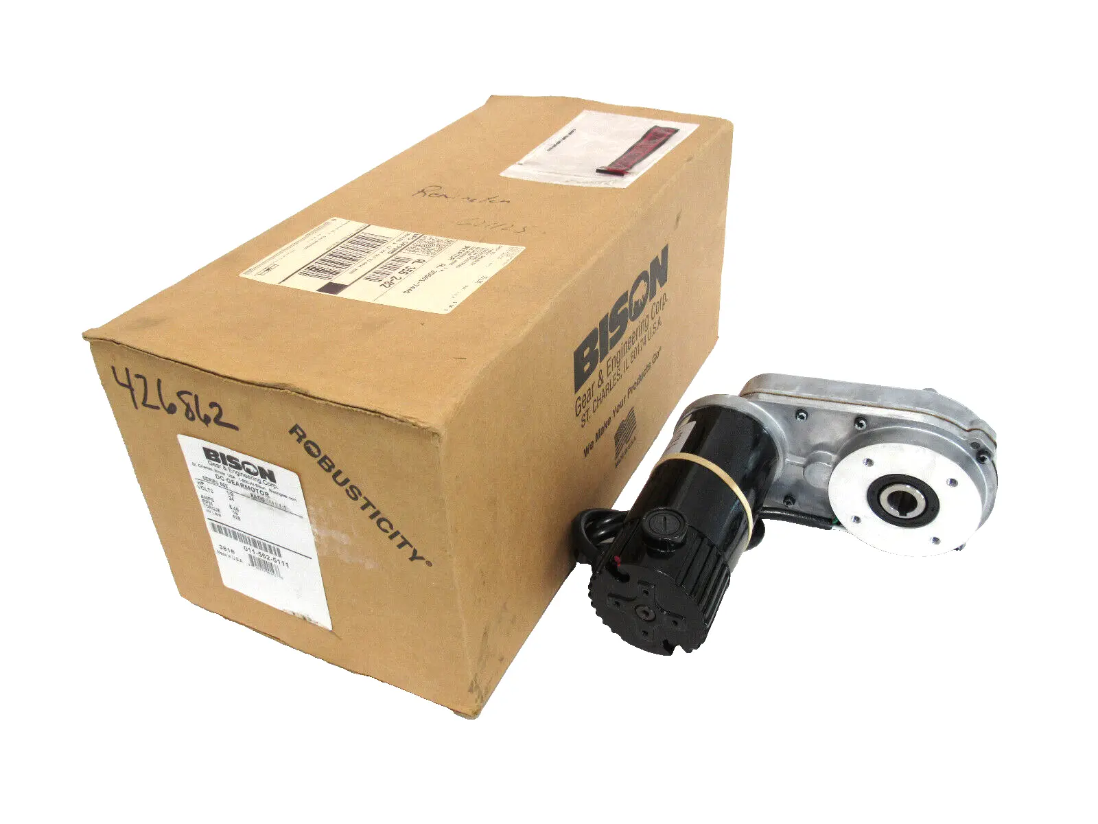 NEW BISON 011-562-5111 GEARMOTOR 1/8HP RATIO 111.1:1 24V 0115625111