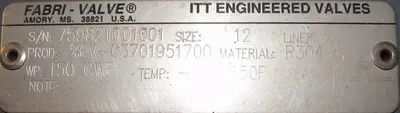 USED FABRI-VALVE FV-C37
