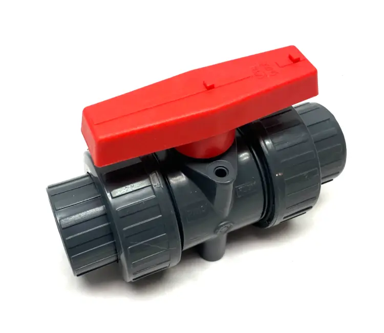 Used UNBRANDED DOUBLE UNION PVC BALL VALVE, PN10, GRAY, THREADED TO SLIP SOCKETS Valves/Fittings | Maverick Industrial Sales #1103609
