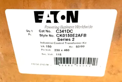 NEW EATON C341DC TRANSFORMER KIT 150VA 50/60HZ SER.2 CK0150E2AFB