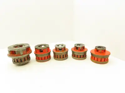 Ridgid 12-R Die Heads With Dies 5 Piece Set For Manuel Ratchet Threader