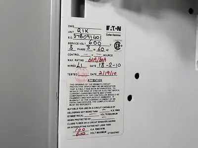 60/80A, 3P, 600V, Disconnect Switch HFD3060 Bucket for Freedom 2100 MCC Frame