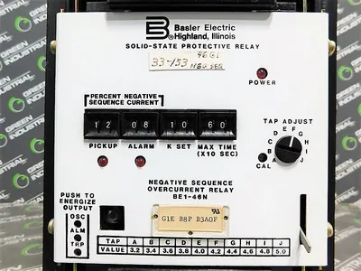 Basler Electric BE1-46N G1E B8P  B3A0F Negative Sequence Overcurrent Relay Used