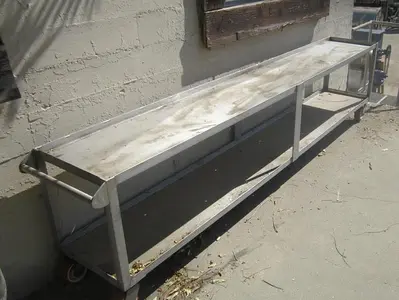 Cart, 16" x 108", 2 Shelves, S/st, #S739216