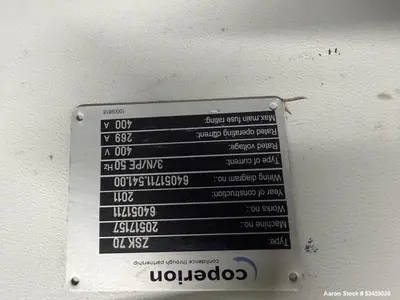 Used COPERION ZSK 70 SC Extruders Illinois US | Aaron Equipment #1269478