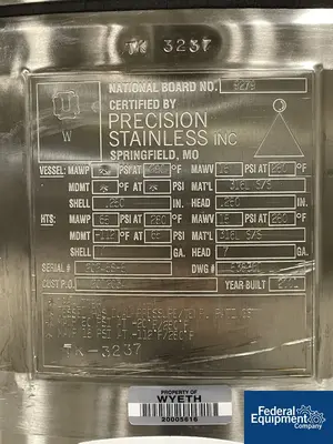 USED Precision 125 Liter Integrated Biosystems Cryovessel, 316L S/S, 50/65#