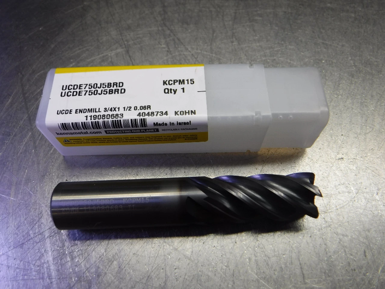 Kennametal 3/4" 5 Flute Carbide Endmill 3/4 Shank UCDE750J5BRD KCPM15 (LOC1173B)