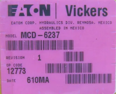 NEW VICKERS MCD-6237 VALVE ASSEMBLY DG5S-8-8C-E-T-VM-KUP6-D7-G5-30 MCD6237